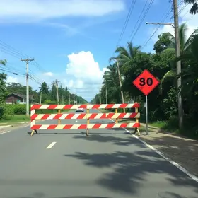 bloqueio parcial do trevão dos Contornos