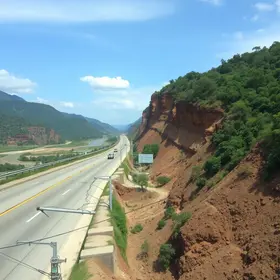 rachaduras na rodovia Rio-Santos