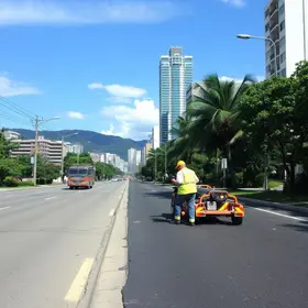 recuperação do pavimento na Rio-Santos
